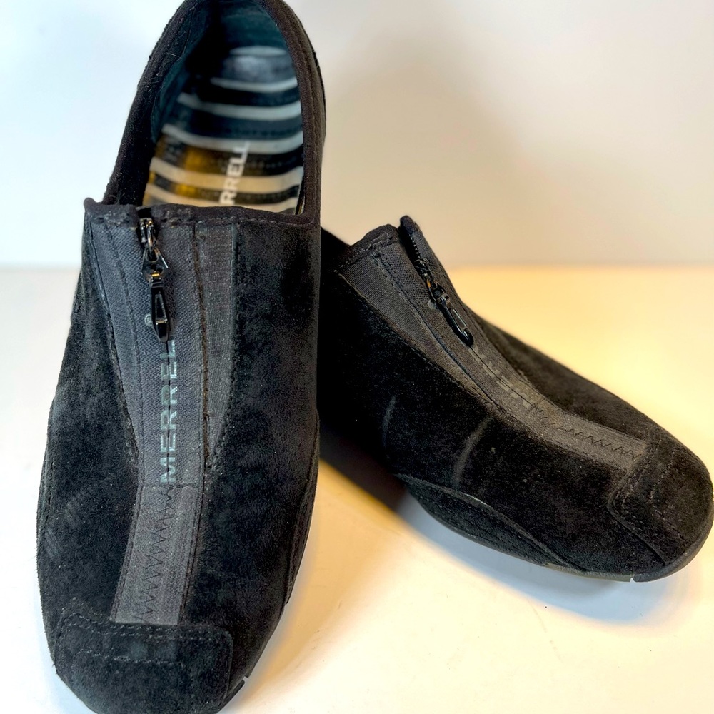 Merrell Black Suede Zip-up Barrado Shoe